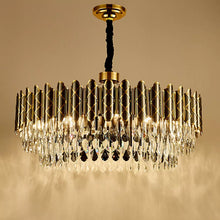 Lade das Bild in den Galerie-Viewer, Luxury hanging light round crystal lights hotel modern Living room chandelier pendant lights
