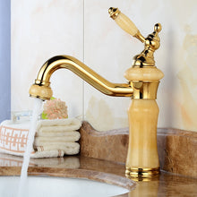 Load image into Gallery viewer, Single handle gold plated basin mixer faucet
