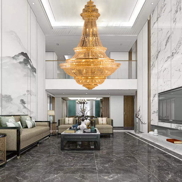 Contemporary foyer large art lobby luxury modern nordic hotel dinning decor lustre customized led crystal chandelier