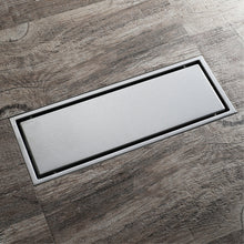 Load image into Gallery viewer, 20x10CM 304 Stainless Steel Concealed Tile Insert Long Shower Floor Drain Bathroom Invisible Rectangle Ceramic Tile Linear Drain
