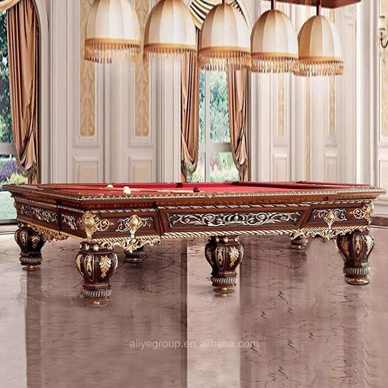 Palace luxury snooker pool table solid wood material American billiard pool table