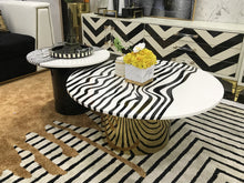 Load image into Gallery viewer, Luxury Home Coffee Shop Furniture Zebra Stripes Steel Coffee Table
