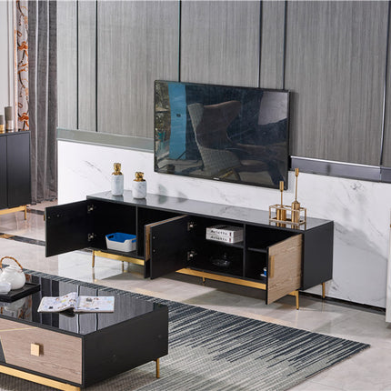 Luxury Metal Coffee Table Tv Cabinet Set