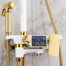 Load image into Gallery viewer, Shower Head Luxury White and Gold  Copper Shower set golden Pressurized
