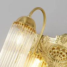 Charger l&#39;image dans la galerie, Luxury Bedroom Corridor Decorative Lighting French Brass Glass Rod Led Wall Mounted Lamp
