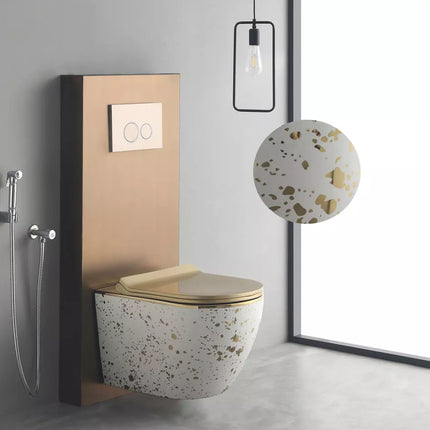 Schwebende, wandmontierte Keramik-Toilette