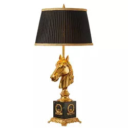 crystal table lamp hand-made light in lost-wax with french style of classic light brass shade cloth lampshade