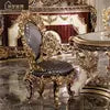 Lade das Bild in den Galerie-Viewer, European solid wood luxury dining table and chair combination marble dining table oak rectangular French noble champagne gold
