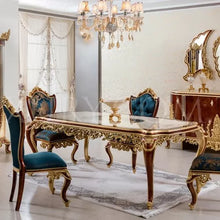 Cargar imagen en el visor de la galería, Noble Wood Luxury set furniture noble dining Sets Classic Home Furniture Antique Wooden Carving Wood Center Table Set
