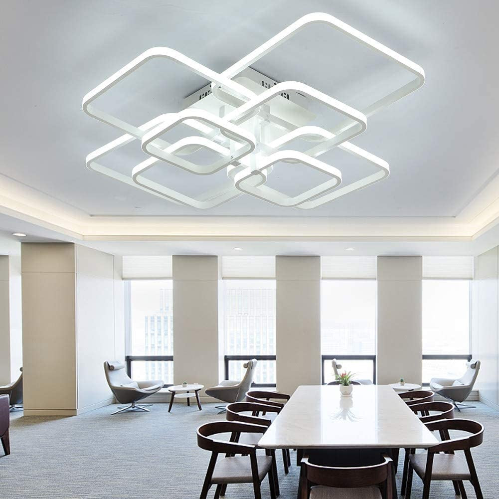 Dimmable Remote Control 6 Heads  LED Chandelier Acrylic Lights For Living Room Ceiling Lamp