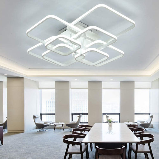 Dimmable Remote Control 6 Heads  LED Chandelier Acrylic Lights For Living Room Ceiling Lamp