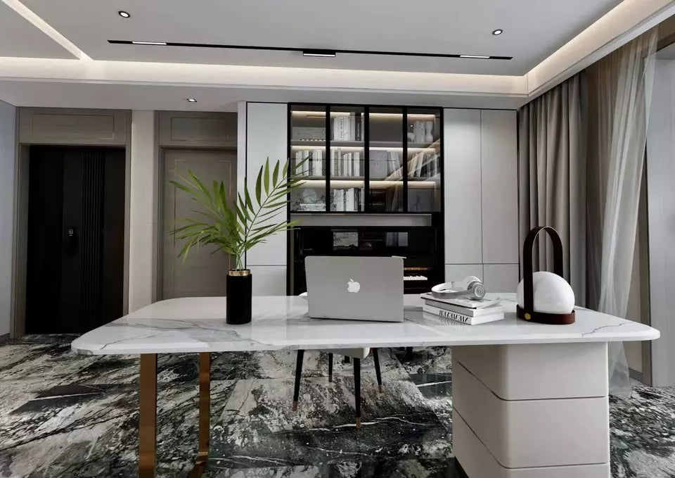 Polished China Munich With White Vein Background Marble For Countertop