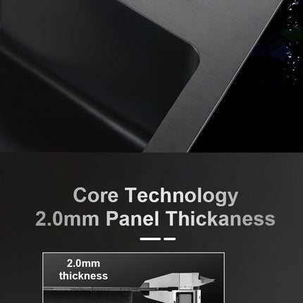 Évier de cuisine à une cuve, petit format, en acier inoxydable noir 304