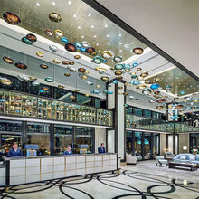 Загрузить изображение в средство просмотра галереи, Modern Clear Glass Bubbles Pendant Light Nordic LED Ball Crystal Chandeliers for Staircase Lobby
