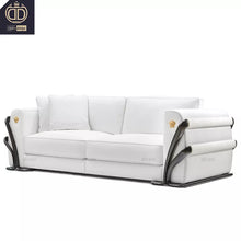 Load image into Gallery viewer, White Wooden Leg Leather Home Living Room Furniture Couch Modern Italy Luxury Medusa Sofa
