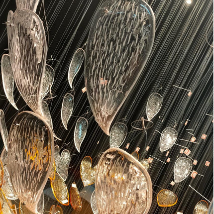 Luxury Stainless steel frame modern led chandelier big crystal hotel lighting