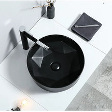 Load image into Gallery viewer, Black Matte Art Sink Countertop Ceramic Hand Wash Basin
