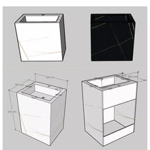 Load image into Gallery viewer, Modern Simple Quartz Marble Sintered Stone Sink Vanities with Wood Organizer
