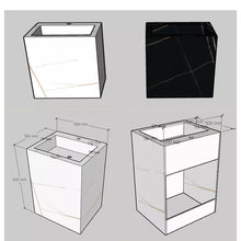 Загрузить изображение в средство просмотра галереи, Modern Simple Quartz Marble Sintered Stone Sink Vanities with Wood Organizer
