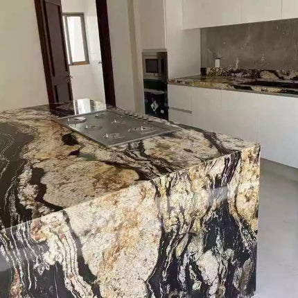 Brazil Black Orinoco Granite Cosmic Black Fusion Granite Countertop Island