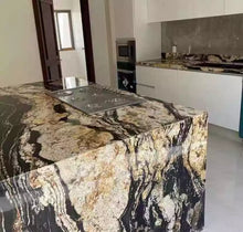 Загрузить изображение в средство просмотра галереи, Brazil Black Orinoco Granite Cosmic Black Fusion Granite Countertop Island
