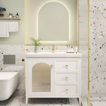 Cargar imagen en el visor de la galería, French White Hampton Style Furniture Cabinet meubles salle de bain Hamptons Vanity
