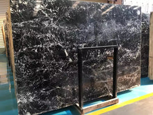 Load image into Gallery viewer, Polished Black marble white veins marble Slabs black marble flooring designs
