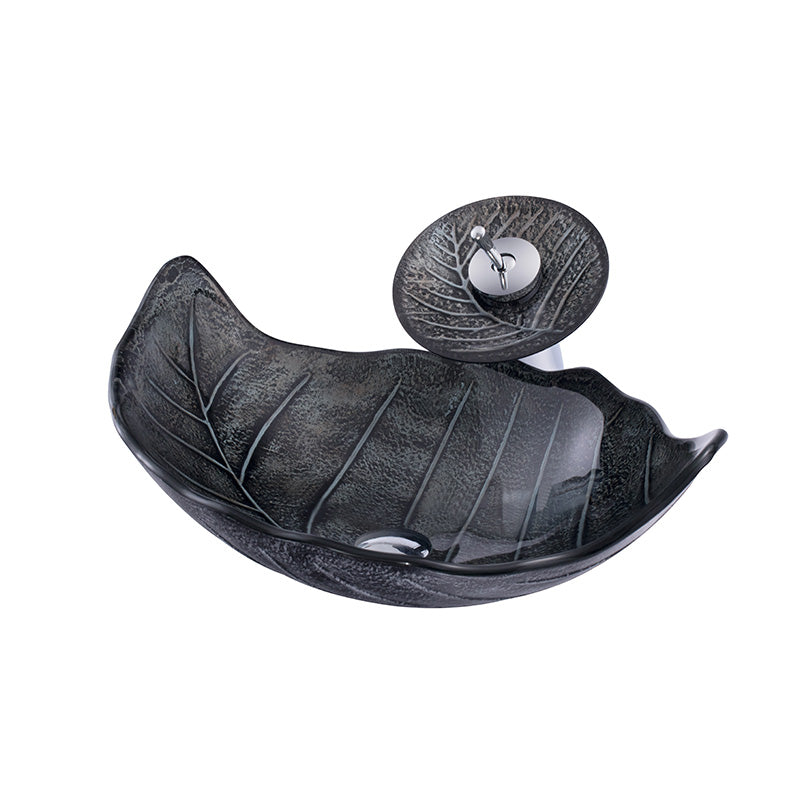 Black Leaf Small Hand Basins Kitchen Bathroom Cabinet Sinks Color Modern Sink Bathroom Wash Basin with Pedestal