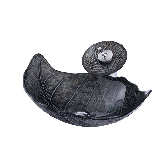 Black Leaf Small Hand Basins Kitchen Bathroom Cabinet Sinks Color Modern Sink Bathroom Wash Basin with Pedestal