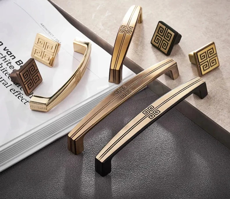 Retro Handle Interior Pull Set Brass Handles and Knobs Antique Brass Furniture Handle & Knob