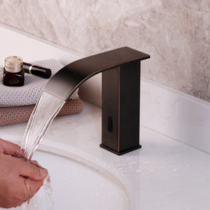 Bathroom Faucet Deck Mounted Automatic Sensor Water Mixer Free-Touch Sensor Bathroom Sink Tap Faucet