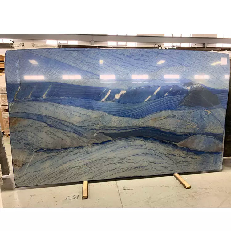 Stone Solution Hotel Project Luxury Home Decor Accessories Natural Stone Slab White Azul Macaubu Blue Quartzite Countertop Slab