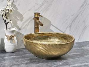 Golden basins ceramic hand painted sinks