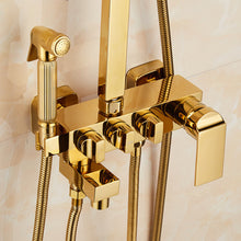 Charger l&#39;image dans la galerie, Gold Shower Set Luxury shower system 360 degree Rotating 4 Water Modes PVD Plating
