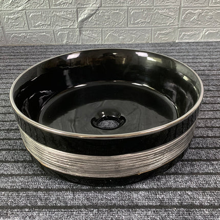 Black Silver Art Wash Sink Faucet Porcelain Sink Artist Basin Mixer