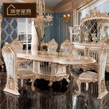 Charger l&#39;image dans la galerie, Classical dining table set 6 seater French dinning table and chairs furniture for wholesales
