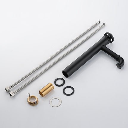 Aufsatzarmatur für Kalt- und Warmwasser, goldfarben, Einloch-Waschtischarmatur im Retro-Industrie-Stil aus Messing