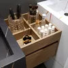 Cargar imagen en el visor de la galería, Modern Simple Quartz Marble Sintered Stone Sink Vanities with Wood Organizer
