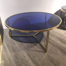 Load image into Gallery viewer, Contemporary Luxury Visionnaire Glass Stainless Steel Center Table Round Glass Coffee Table

