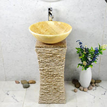 Load image into Gallery viewer, Onyx Bathroom Marble Granite Stone Pedestal Basin Sink
