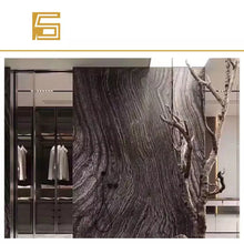 Cargar imagen en el visor de la galería, Black Wood veins marble Ancient wood grain marble slab wall flooring tiles
