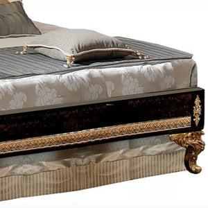 Italian Quality Custom Luxurious Bed Upholstery Bedroom Set Classic Hand-carving Design Bed