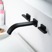 Charger l&#39;image dans la galerie, wall-mounted brass Black hot and cold wash basin mixer
