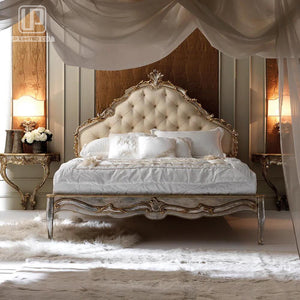 High quality Modern style Elegant bedroom wooden structure with fabric upholstery