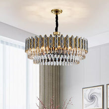 Cargar imagen en el visor de la galería, Luxury hanging light round crystal lights hotel modern Living room chandelier pendant lights
