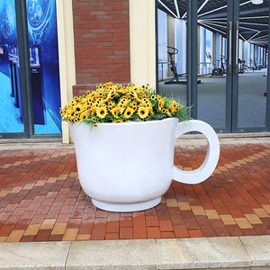 Modern Fiberglass Cup Flowers Pot Tree Planter Flower Pot Customized Vase