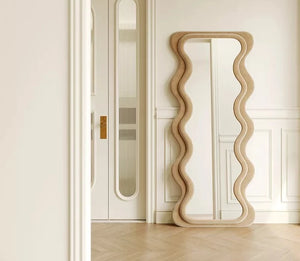 FURNITURE Designer unique dressing wave mirror home decorative full length floor mirror for livingroom bedroom