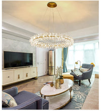 Load image into Gallery viewer, Luxury crystal ring chandelier home lighting décor ceiling lights
