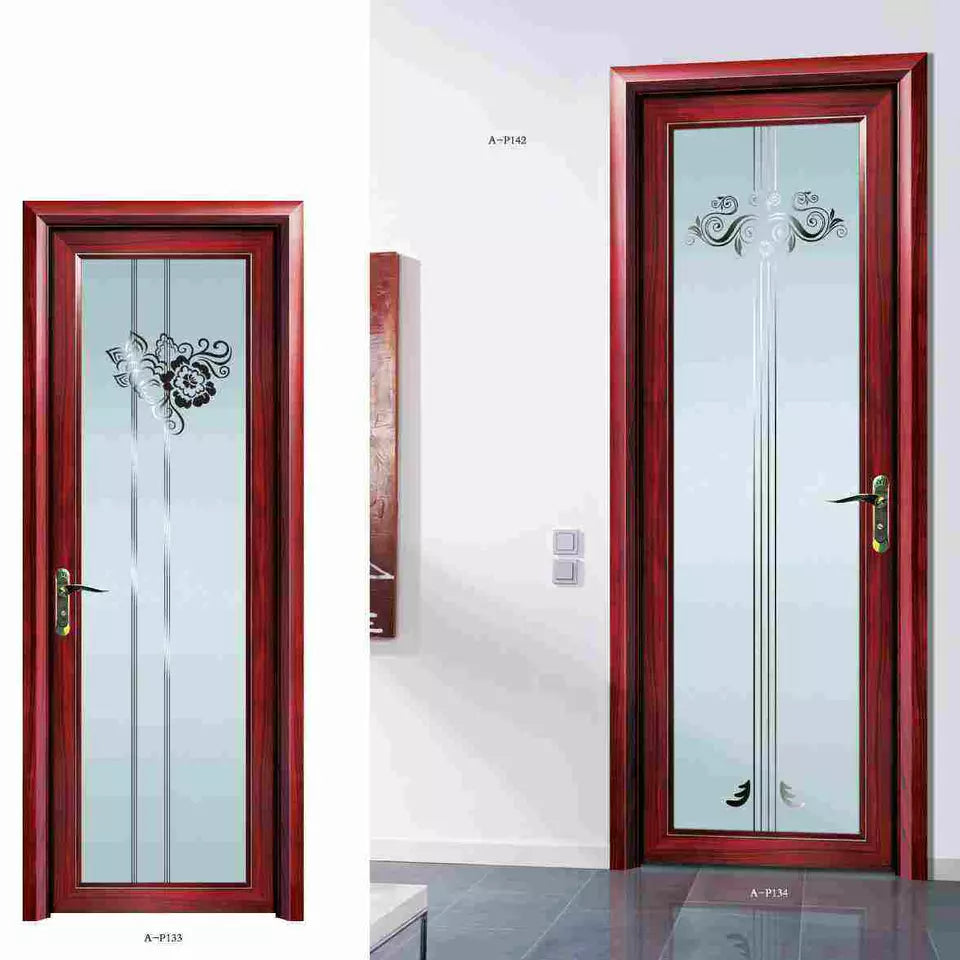 Customized Aluminium swing glass doors for classic bathroom swing washroom door
