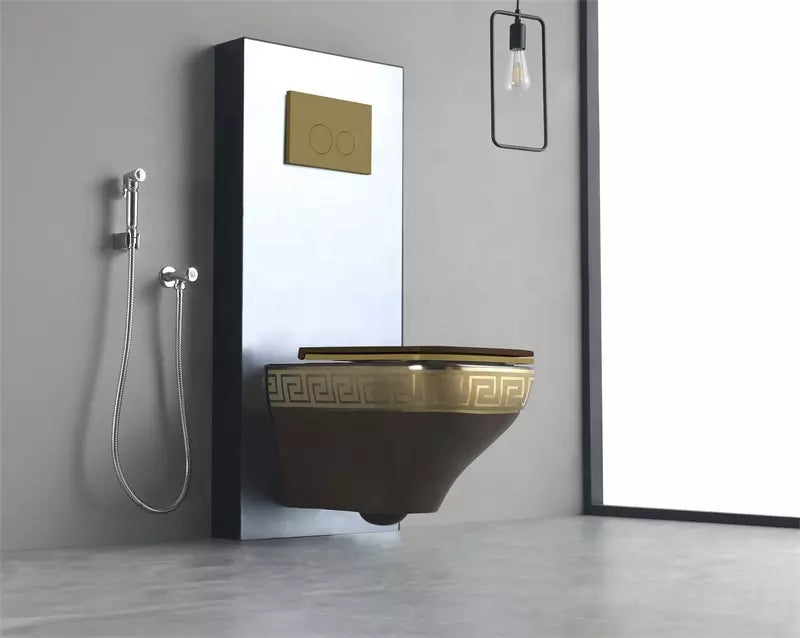 Modern Square Ceramic Composting Wall Mounted Toilet Bathroom Rimless Wall Hung Toilet